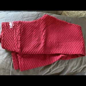 Croco Skin Leggings Crimson Red